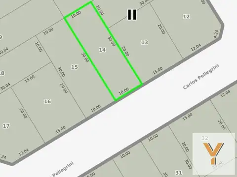 Terreno en Venta 30  mts Fondo