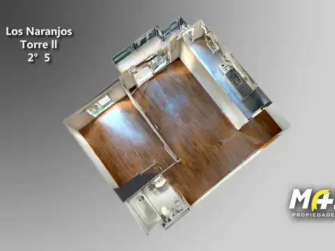 Alquiler 2 Ambientes en Complejo Los Naranjos - Seguridad y Verde