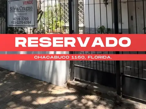 Chacabuco 1160 Florida - Chalet 6 ambientes c/jardín, pileta, quincho, 2 coch.