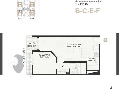 Departamento en Venta de 3 ambientes