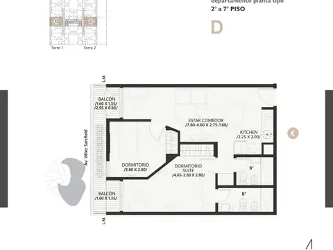 Departamento en Venta de 2 dormitorios