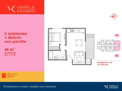 Departamento Monoambiente con 1 baño