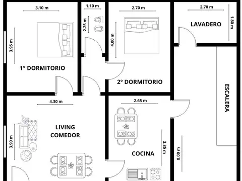 Depto Tipo Casa en Venta de 5 ambientes