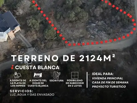 Venta Terreno De 2124M² A 500 Mts De La Playa De Los Hippies En Cuesta Blanca