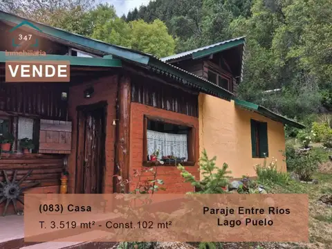 (083) Lago Puelo, CASA en venta de  102m2   (Paraje Entre Rios)