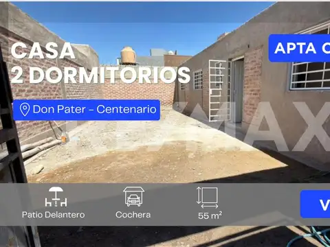 VENTA CASA 2 DORMITORIOS PB DON PATER CENTENARIO