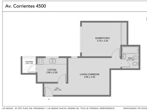 Departamento en Venta de 1 dormitorio
