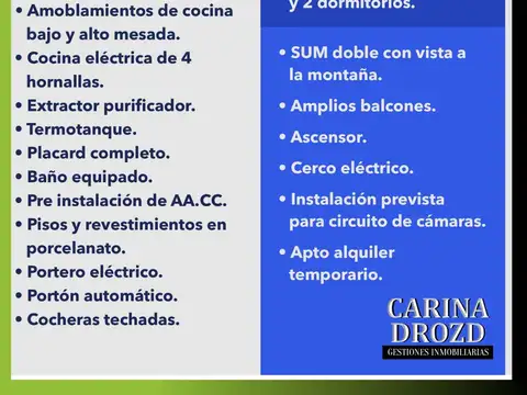 Departamento en Venta con 1 cocheras