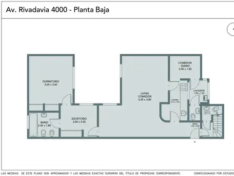 Departamento 4 ambientes con 1 baño