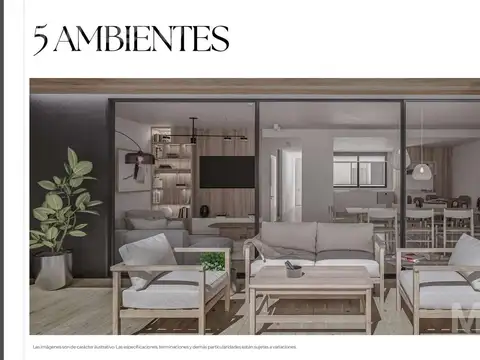 Departamento 5 ambientes con 2 baños