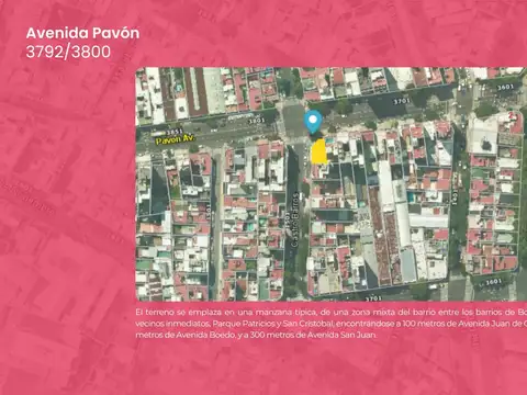 Venta terreno USAA en Avenida Pavón y Castro Barros 1028M² vendibles 10 pisos totales en Boedo