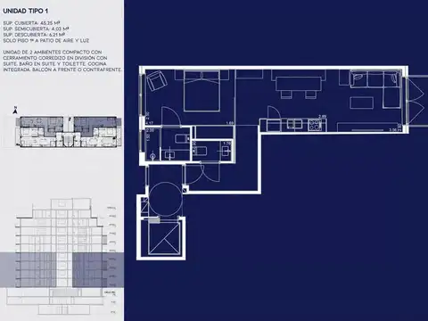 Departamento en Venta de 1 dormitorio