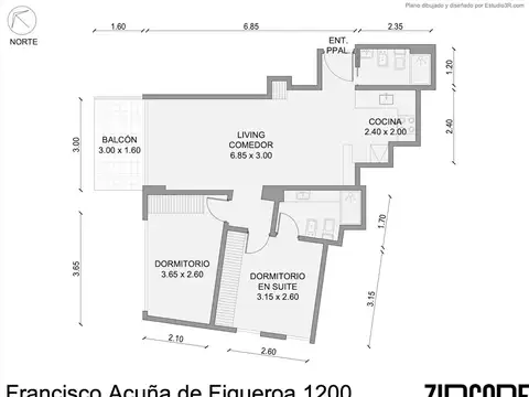 Departamento en Venta de 3 ambientes
