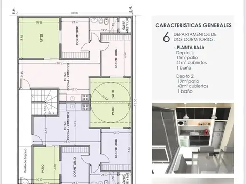 DEPARTAMENTO 2 DORMITORIOS CON PATIO , Barrio Sur.