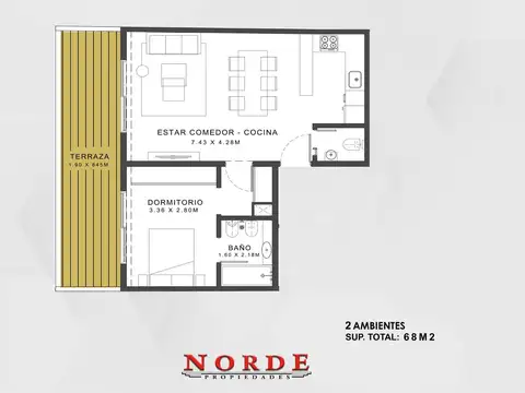 Departamento en Venta de Monoambiente