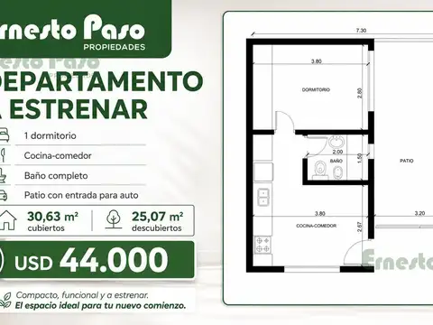 Departamento en Venta con 1 cocheras