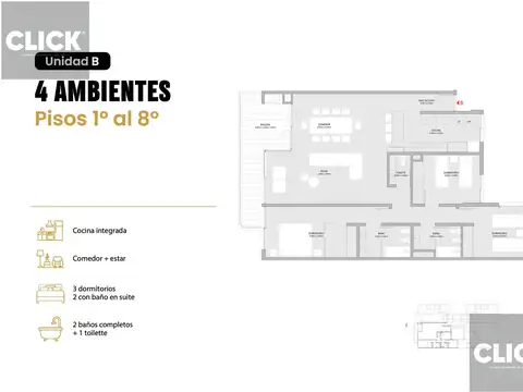 Departamento en Venta de 4 ambientes
