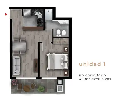 Venta, Departamento un Dormitorio, balcón al frente. Martin, Rosario.