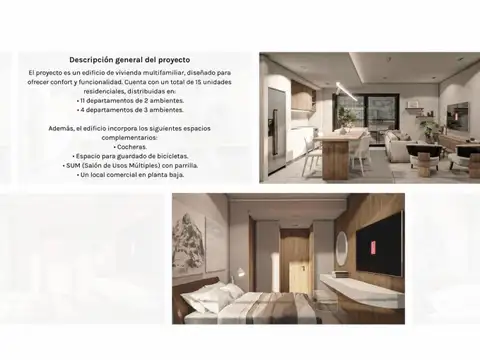 Departamentos 2 y 3 ambientes en construcción en Monte Castro