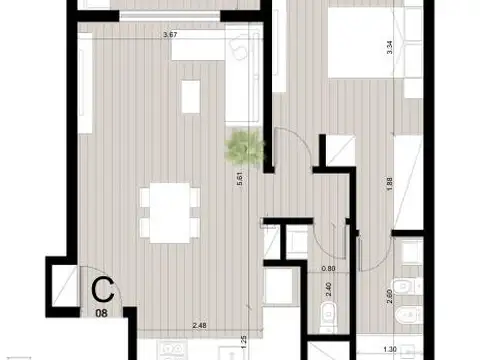 Departamento de 3 ambientes con balcón en Victoria