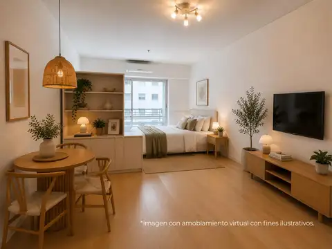 Excelente Dpto. mono ambiente super amplio divisible en alquiler con amenities