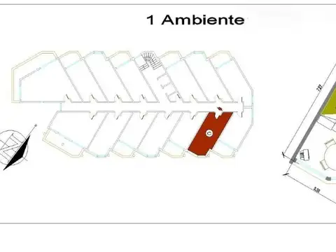 Departamento Monoambiente con 1 baño
