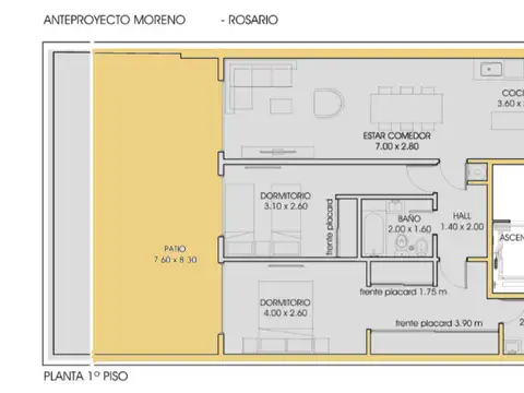 Departamento en Venta de 3 ambientes