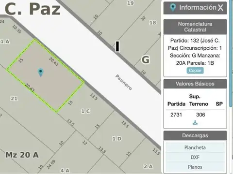 Terreno en Venta en Jose Clemente Paz, USD 69.900