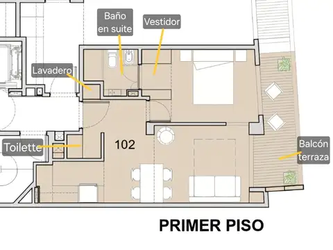 Departamento en Venta de 2 ambientes