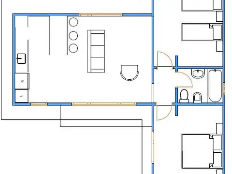 Casa 3 ambientes con 1 baño