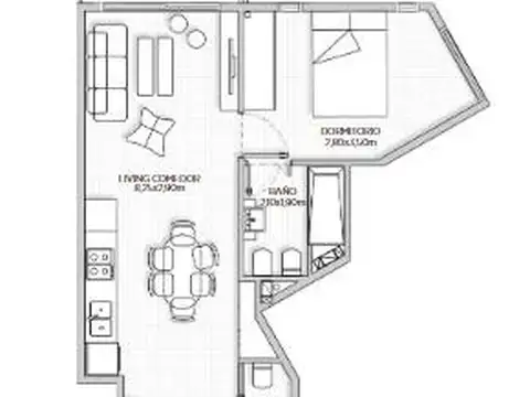 Departamento en Venta de 1 dormitorio
