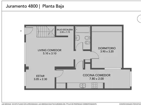 Depto Tipo Casa 4 ambientes con 2 baños