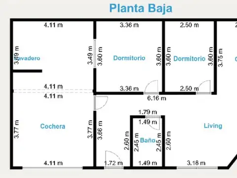 Casa 6 ambientes con 2 baños