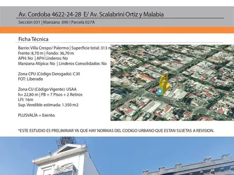 Terreno en Villa Crespo