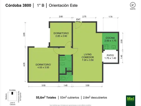 Avenida Córdoba 3800, Piso 1