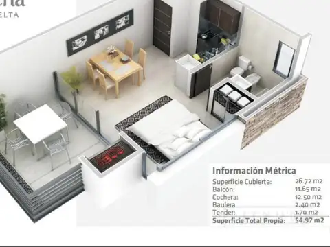 Departamento en Venta de Monoambiente