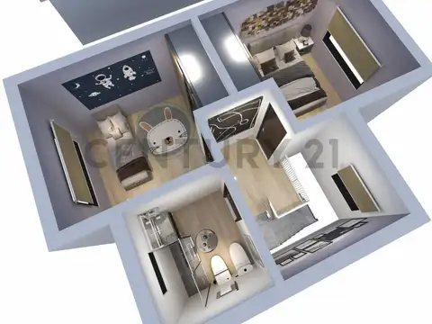 Casa 3 ambientes con 1 baño