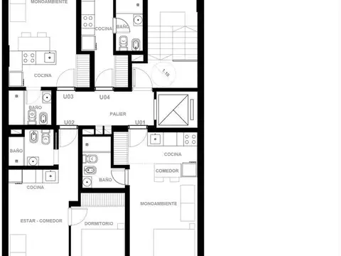 Departamento Monoambiente con 1 baño