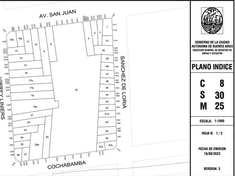 Terreno en Venta en Boedo, USD 248.000