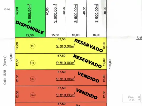 Terreno en Venta 22  mts Fondo