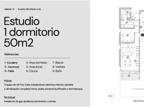 Departamento en Venta de 1 dormitorio