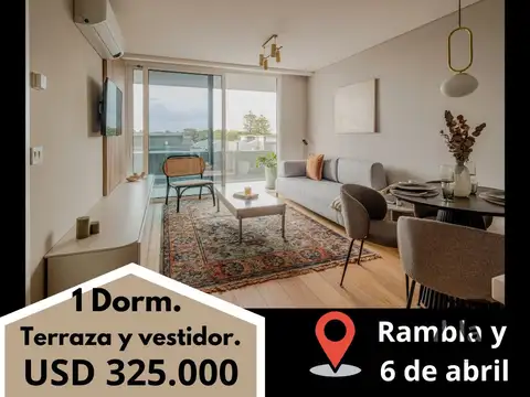 Apartamento 1 dorm. premium en venta en Carrasco