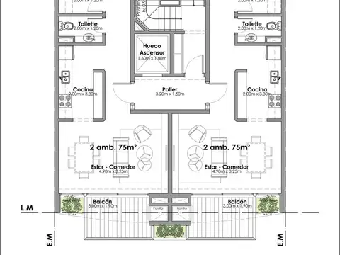Departamento en Venta de 2 ambientes