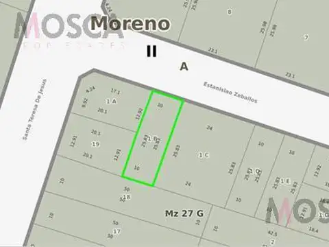 Terreno en Venta 26  mts Fondo