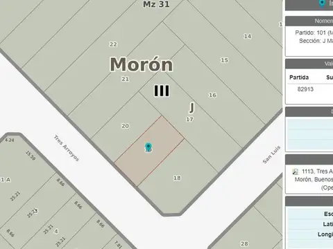 Terreno en Venta en Moron, USD 78.000