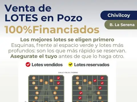 Lote 447 mts. En barrio La Serena