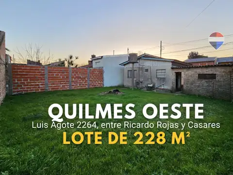 VENTA LOTE DE 228M2 EN QUILMES