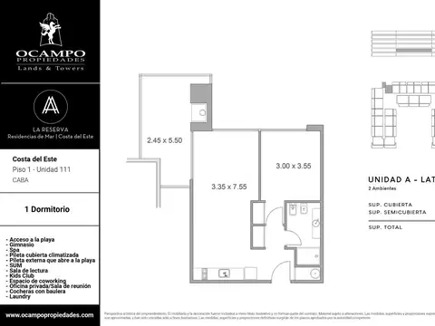Departamento en Venta de 2 ambientes