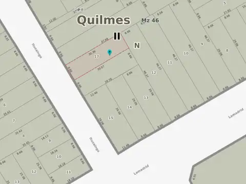 Terreno en Venta 46,38  mts Frente