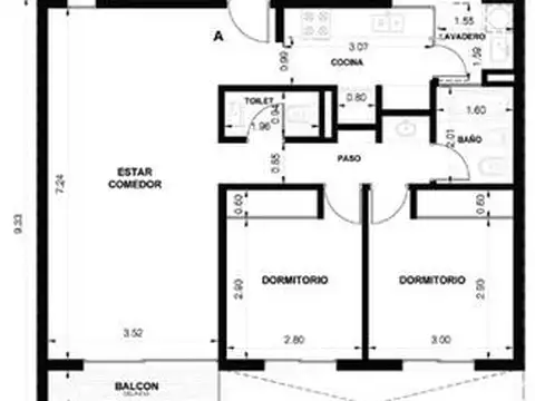 Departamento 3 ambientes con 1 baño